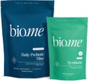 Bio.me Daily Prebiotic Fiber & Synbiotic Bundle - Vláknitý prášek pro stravitelné zdraví a nafouknutí - Pre, Pro, Postbiotic pro Gut Health & Imunitation Support, Non- GMO, Gluten Free - 30 Servings, 60 Kapsle