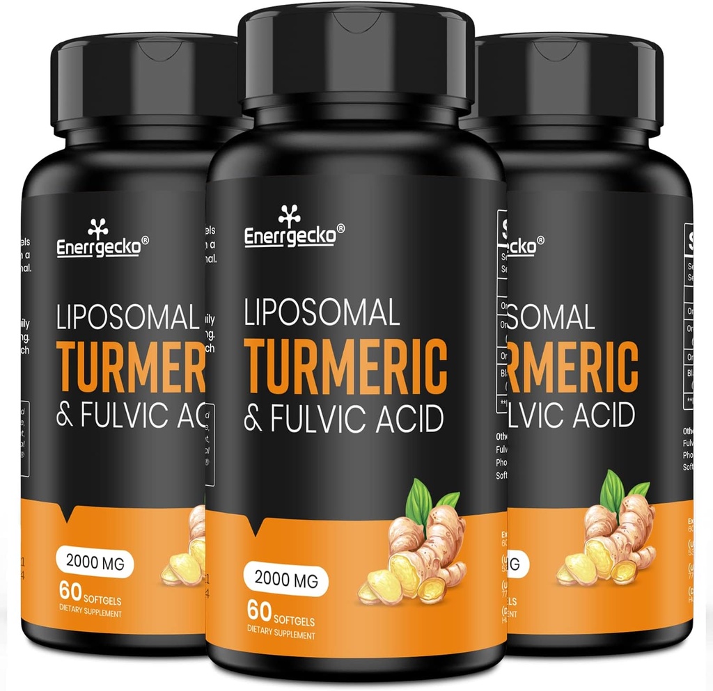 2000 mg Lipozomální kurkumin s černým pepřem a zázvorem pro vyšší absorpci s Fulvic acid a Humic acid 180 - 3 měsíční zásoba