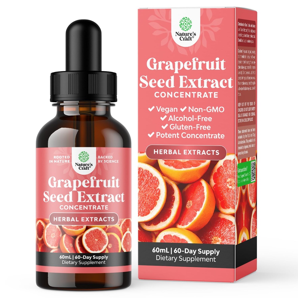 GSE Grapefruit Seed Extract Liquid - One Drop Daily - Super Koncentrated Grape Seed Extract Liquid Drops Rich in Bioflavonoids & Polyfenols for Gut Health & Imunitation Support - 2OZ - 60 Servings