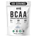 BCAA Powder 2: 1: 1, Neochucené aminokyseliny s rozvětveným řetězcem pro muže a ženy Čistá BCAA Energy Powder for Mixing in Drinks & Shakes Non- GMO No- Additives, 105 Servings, 1.4 lb (630g)
