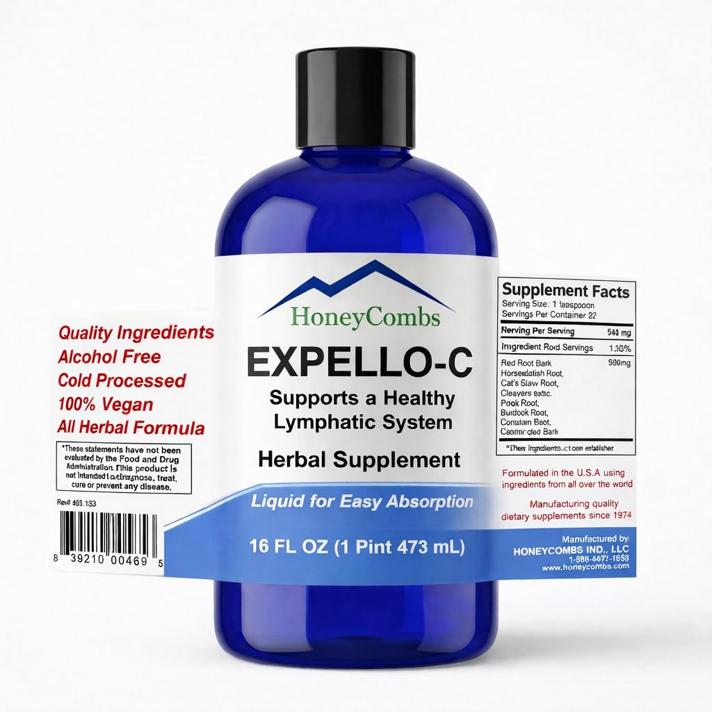 Expello-C - Ultimate Cellular Detox - Cleanse and Detox - Echinacea, Goldenseal & Red Clover dodatek - Alcohol- Free Liquid Játra Cleanse, Ledviny Cleanse and System Booster, 16 Fl Oz.