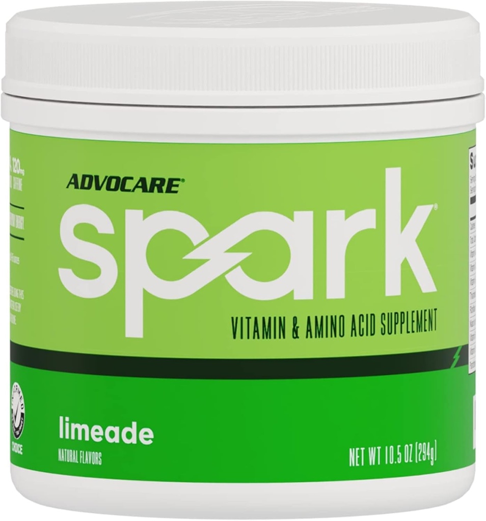 AdvoCare Spark - Energy Drink Mix - vitamín a aminokyseliny dodatek - Podporuje energii a soustředění - Přenosná imunitní podpora - Sugar- Free - Limeade (10