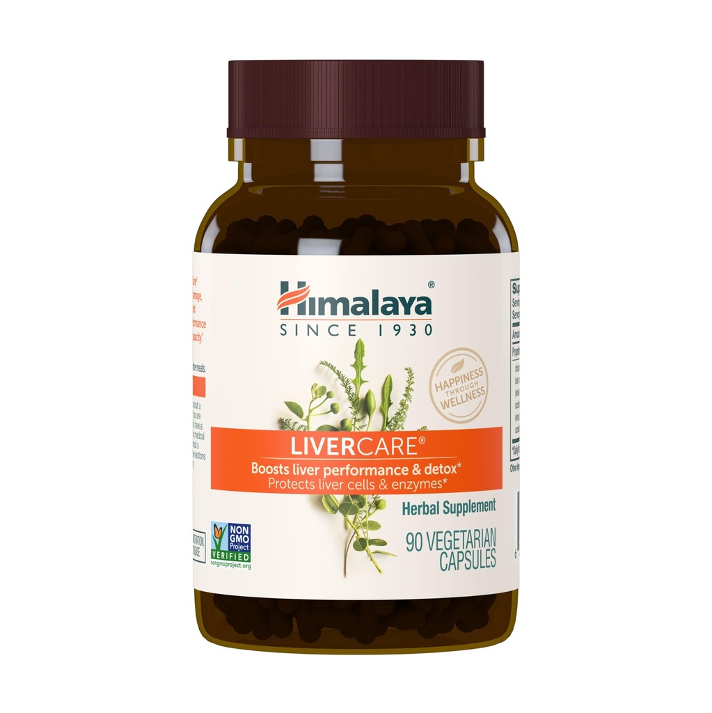 Himalaya Péče o celkovou podporu jater, Čisté a Detox, Chrání buňky & Enzymy, 375 mg, 180 Kapsle, 90 denní zásobování