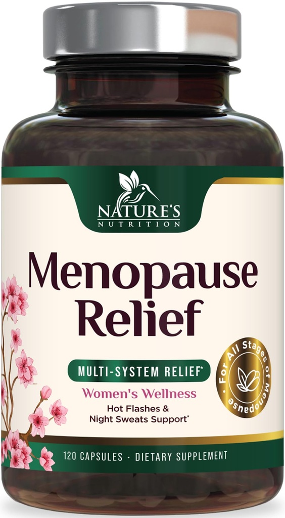 Menopauza Doplňky pro ženy - Menopauza Relief Support Probiotika s Black Cohosh, Přírodní Supplements pro mírné horké návaly & noční pocení & PH Balance Supplement - 120 Kapsle
