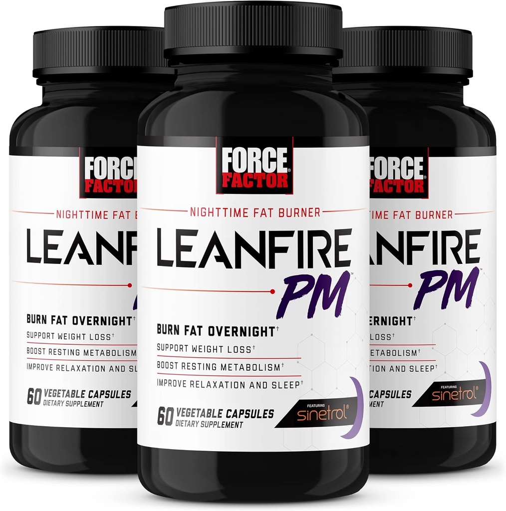 Síla faktor LeanFire PM, hubnutí pilulky pro ženy a muže, spalovač tuků a přes noc hubnutí pilulky spalovat tuk, zvýšit metabolismus, a zlepšit spánek pro neuvěřitelné výsledky, 60 Počet (balení 3)