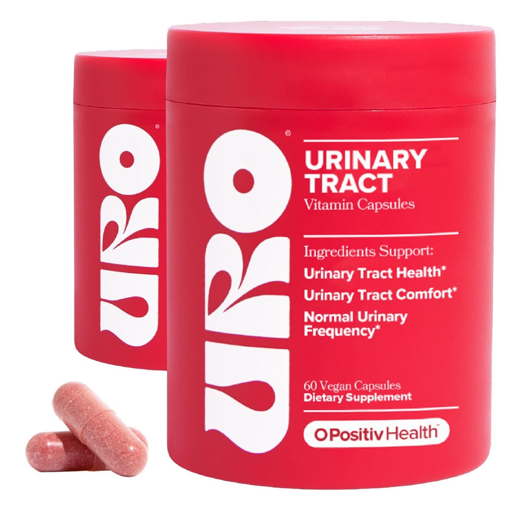 O Positiv URO Nutriční Trakt Zdraví Dodatek pro ženy, 60 Počet (Balení 2) - Močová podpora Vitamíny s Pacran kompletní Cranberry Extract, D- Mannose, & Vitamin C - Vegan & gluten- zdarma