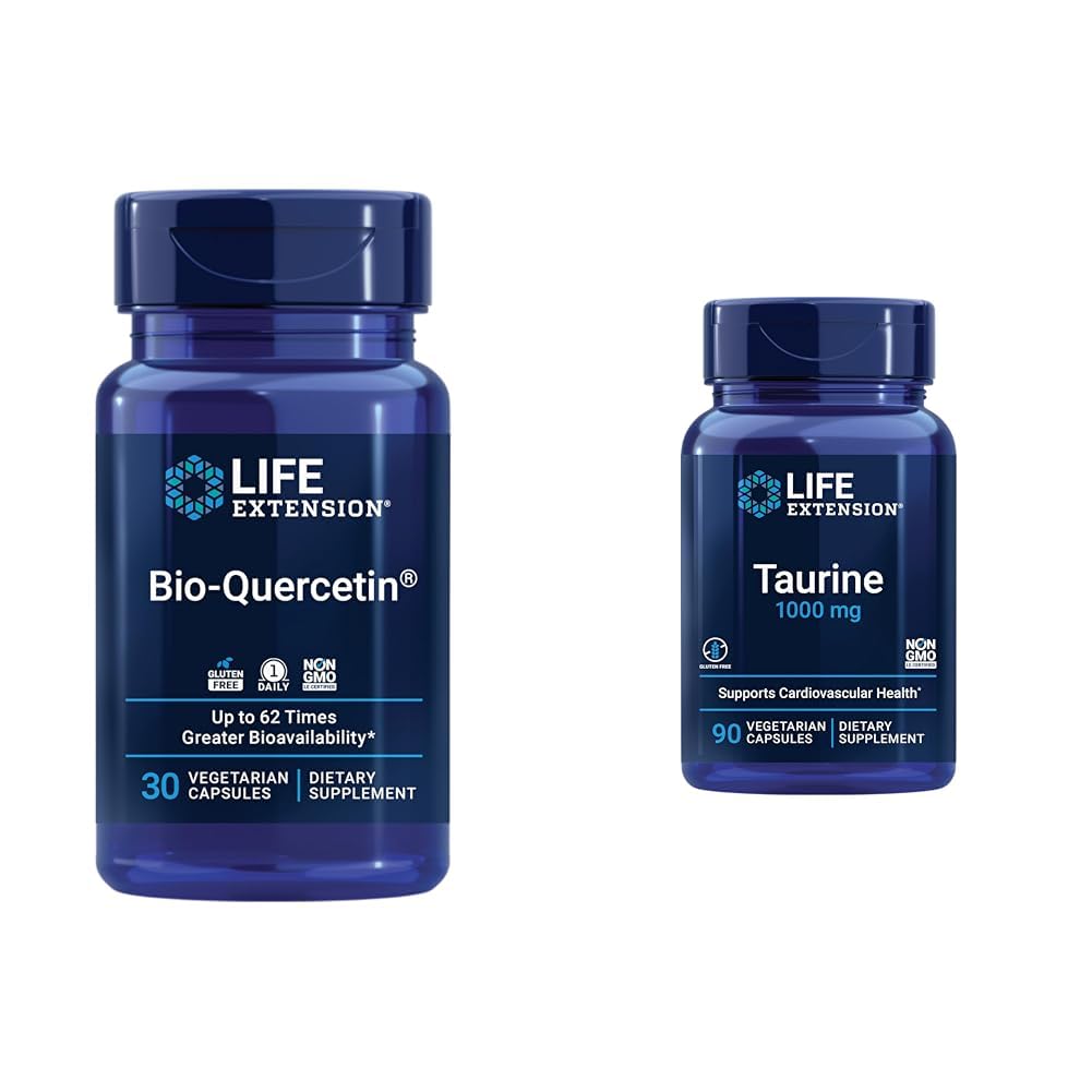 Life Extension Bio- Quercetin 30 Kapsle & Taurin 1000mg 90 Kapsle Bundle