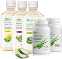 AloeCure Organic Aloe Vera Digestion Set - 5 Pack - Grape, Natural, Lemon Flavor Juice, 2pcsxAloe Vera Kapsle 60caps