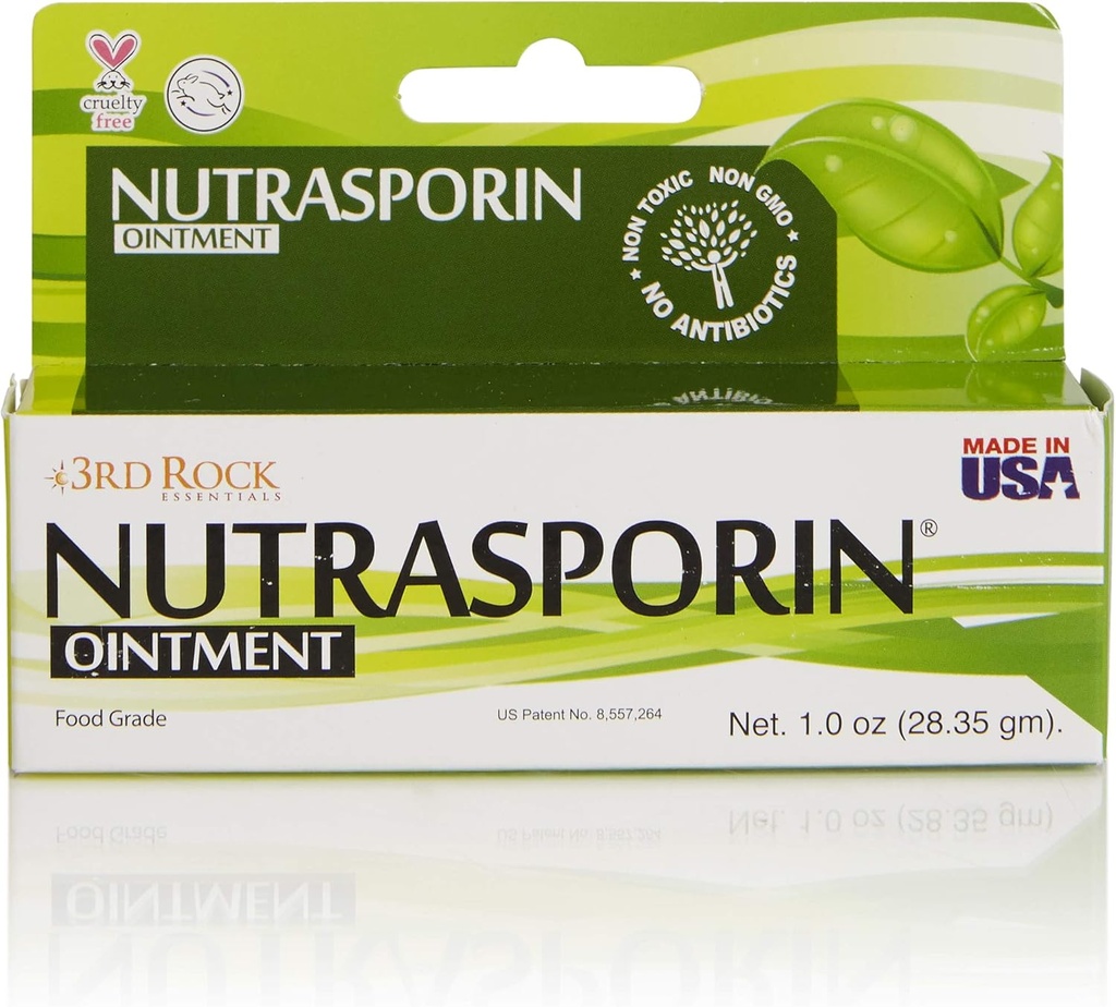 3rd Rock Essentials Nutrasporin Silver Ointment, Toxic- Free, Petroleum- Free, Non- Antibiotic, First Aid, Food Grade Ointment, 1.0oz, Pack of 1