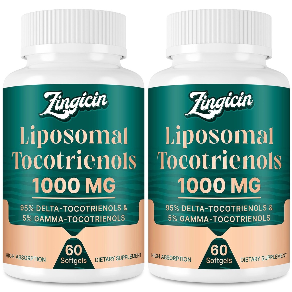 Vitamin E Tocotrienols - Liposomální Tocotrienols dodatek 1000mg, vysoce absorbovatelné Delta Tocotrienol a Gamma Tocotrienol pro zdraví kostí, a antioxidační podpora, 120 Softgels