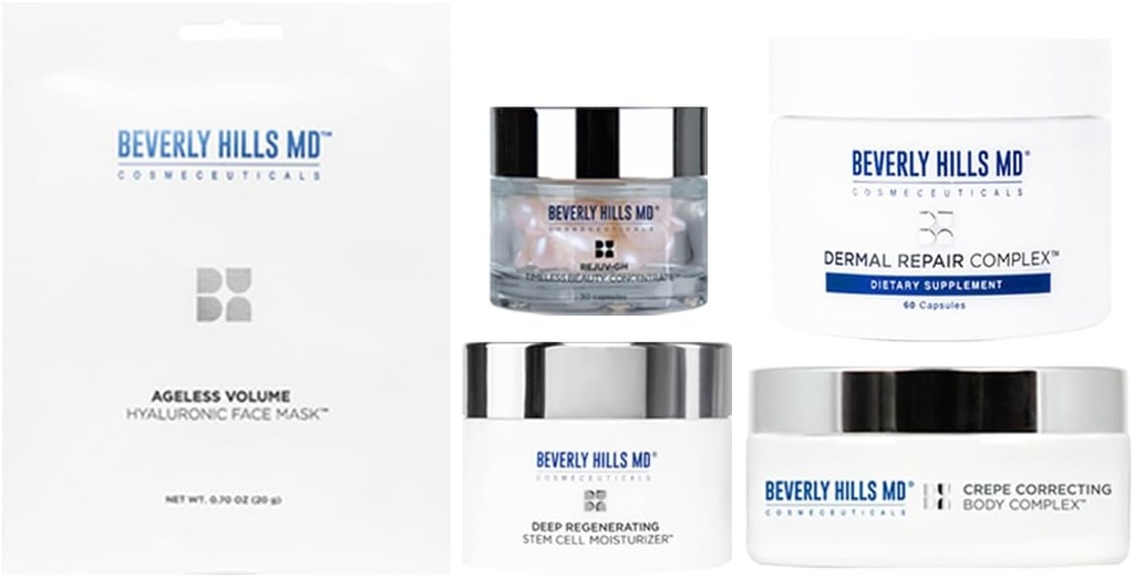 Beverly Hills MD Award Winners Bundle - Pomáhá w / Hydration, vzhled stárnoucí kůže, vrásky, jemné linky a podpora kolagenu