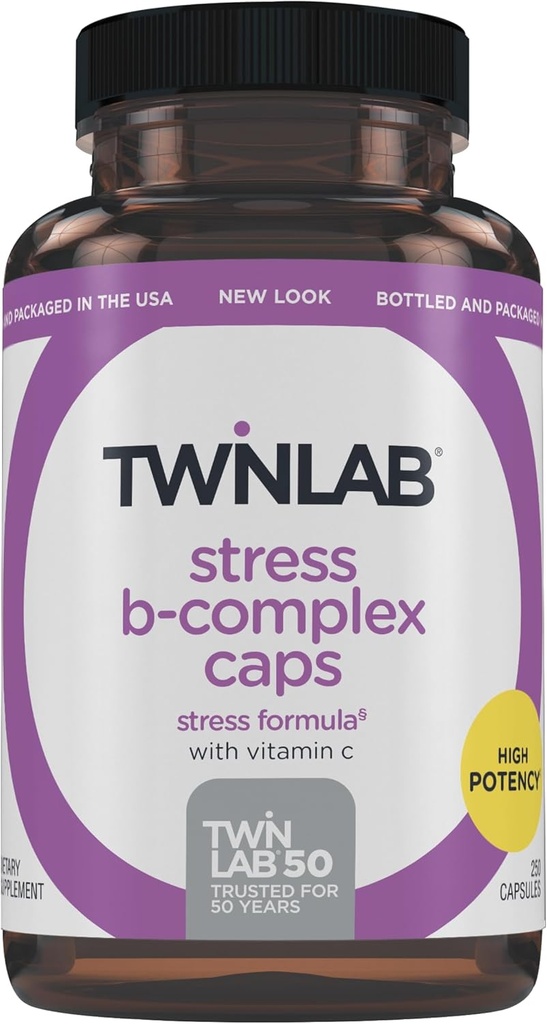 Twinlab Stress B-Complex Caps - Dodatek pro energetickou podporu s vitamínem B12 a B6-250 Kapsle