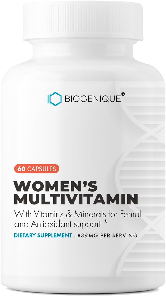 Womens Multivitamin, Denní vitaminy pro ženy s vitaminy A, C, D, E, B-6 a B-12, Energetický metabolismus, Kostní a imunitní podpora, 60 tobolek
