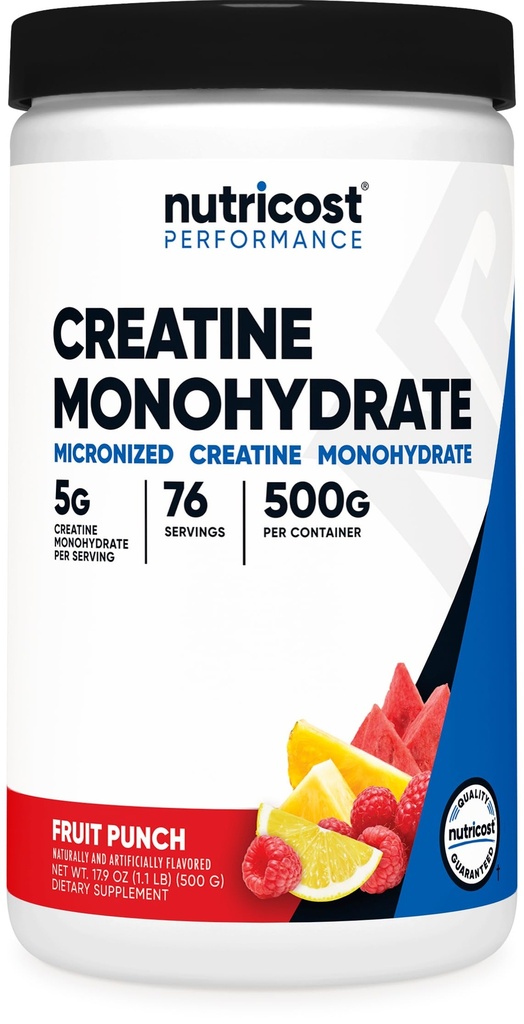 Nutricost Creatin Monohydrát prášek (ovocný punč, 500 gramů)