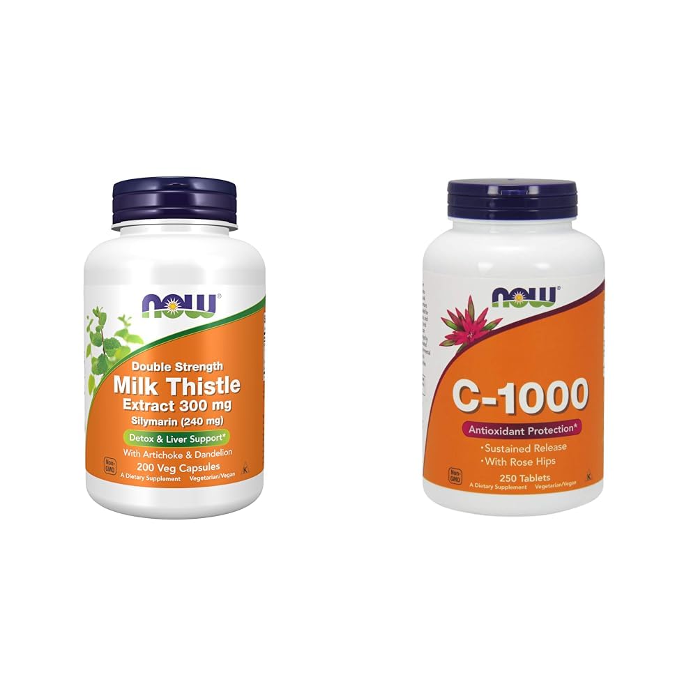 Nyní doplňky, Silymarin Mléko Thistle Extract 300 mg s artyčok a pampeliška & doplňky, Vitamin C- 1000 s Rose HIPS, Setrvalá verze, Antioxidant Protection *