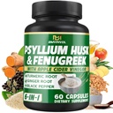 BMVINVOL Psylium Husk Fiber Supplement t with Fenugreek, Apple Cider ocet, Turmeric, Ginger, Black Pepper- Digestion Health Support - 60 Kapsle