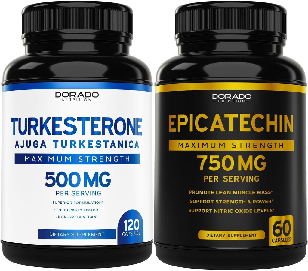 DORADO NUTRITION Epicatechin Extract 750mg Per Serving - (120 kapslí) a Turkesterone Supplement 500mg (120 kapslí)