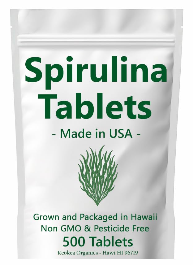 Spirulina Tablety - Made in USA - 500 Tablety - Grown in Hawaii - Non GMO & Pesticide Free