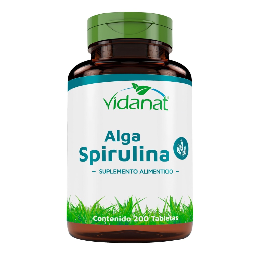 Vidanat Spirulina Algae 200 Tablet - 400mg na tabletu - Přírodní superfood pro energii, imunitní podpora a detox - 200 Tablet (Balení po 1)