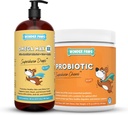 WONDER PAWS Omega Max Fish Oil Plus Probiotické Chews - pro Psí společné zdraví, Kožní vlhkost, Gut Health & Daily Wellness - Omega Max 16 Ounces - Probiotic 90 Chews