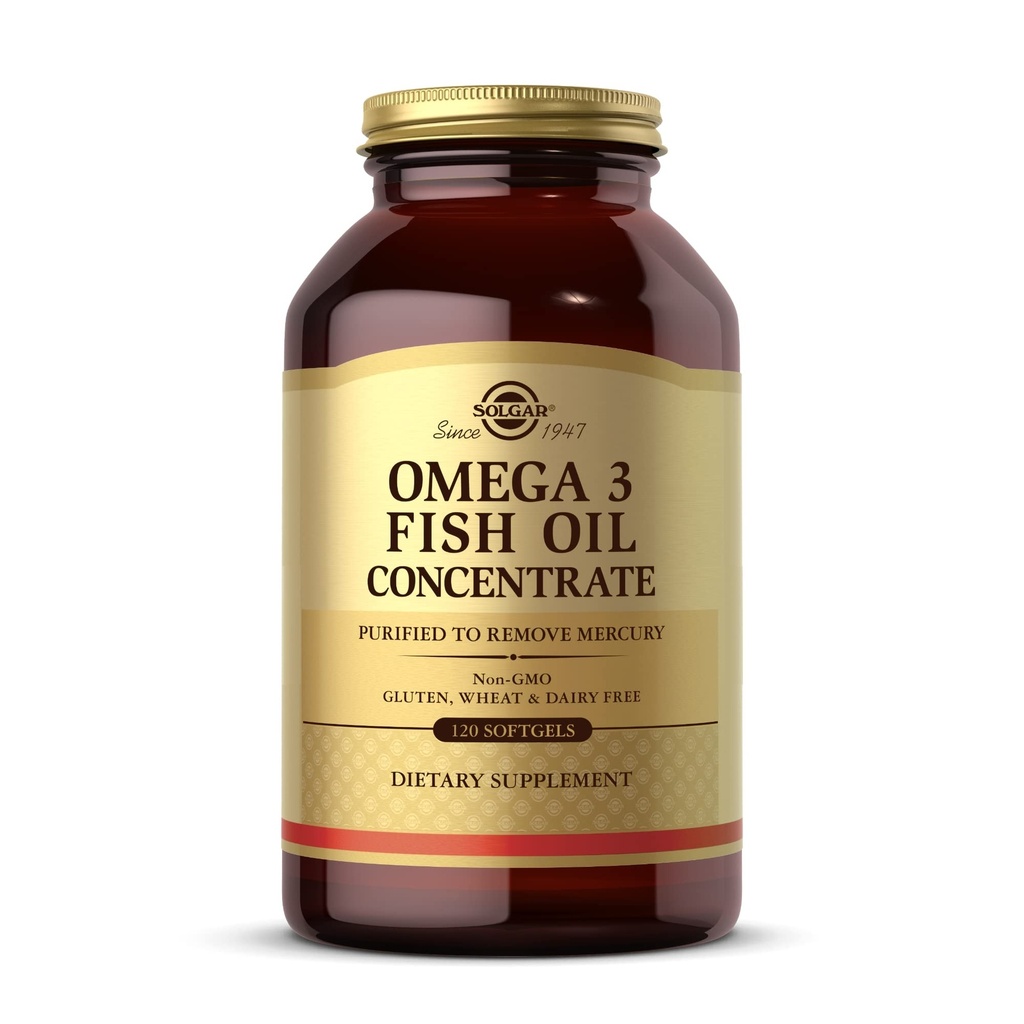 Solgar Omega-3 Fish Oil koncentrát - 120 Softgels - Podpora společného a metabolického zdraví - Gluten Free, Non- GMO, Dairy Free - 60 Služeb