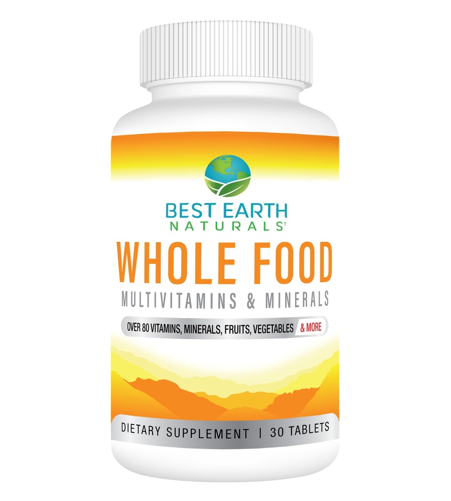 Nejlepší Naturals Země Celé jídlo Multivitamins & Mineral Vegan Formule s ovocem, Zelenina, Probiotická směs a více, 30 Počet