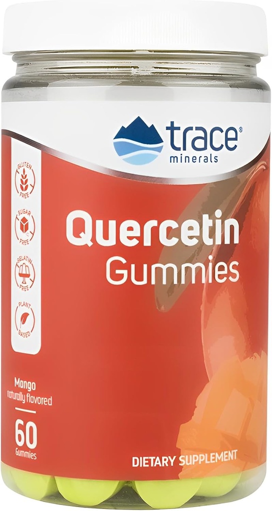 Stopy Minerály Quercetin - Antioxidant Supplement podporuje imunitní a buněčné zdraví - Essential Nutrients Supplementary Supplementary Mineral Absorption & Cardiconatural Health - Mango, 60 Gummies