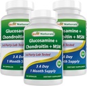 Nejlepší Naturals, Glucosamine Chondroitin MSM doplňky, 2600 mg na servírování, 90 Kapsle (90 Počet (balení po 3))