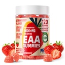 Domací luštěniny EAA 120 gumové (Strawberry), esenciální aminokyseliny - všech 9 esenciální aminos (EAA) a všech Branched- Chain aminos (BCAA), Non- GMO, gluten zdarma, Vegetarian Friendly