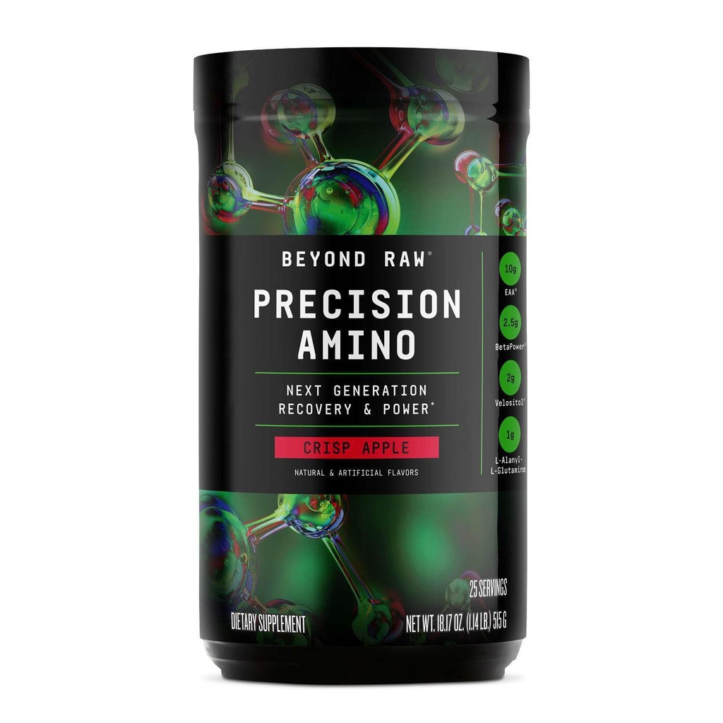 BEYOND RAW Přesnost Amino 124; Recovery & Power Amino Acid Formule CUR 124; Palivové svaly CUR 124; Vylepšení Hydratace CUR 124; CUP Apple 124; 25 Služeb