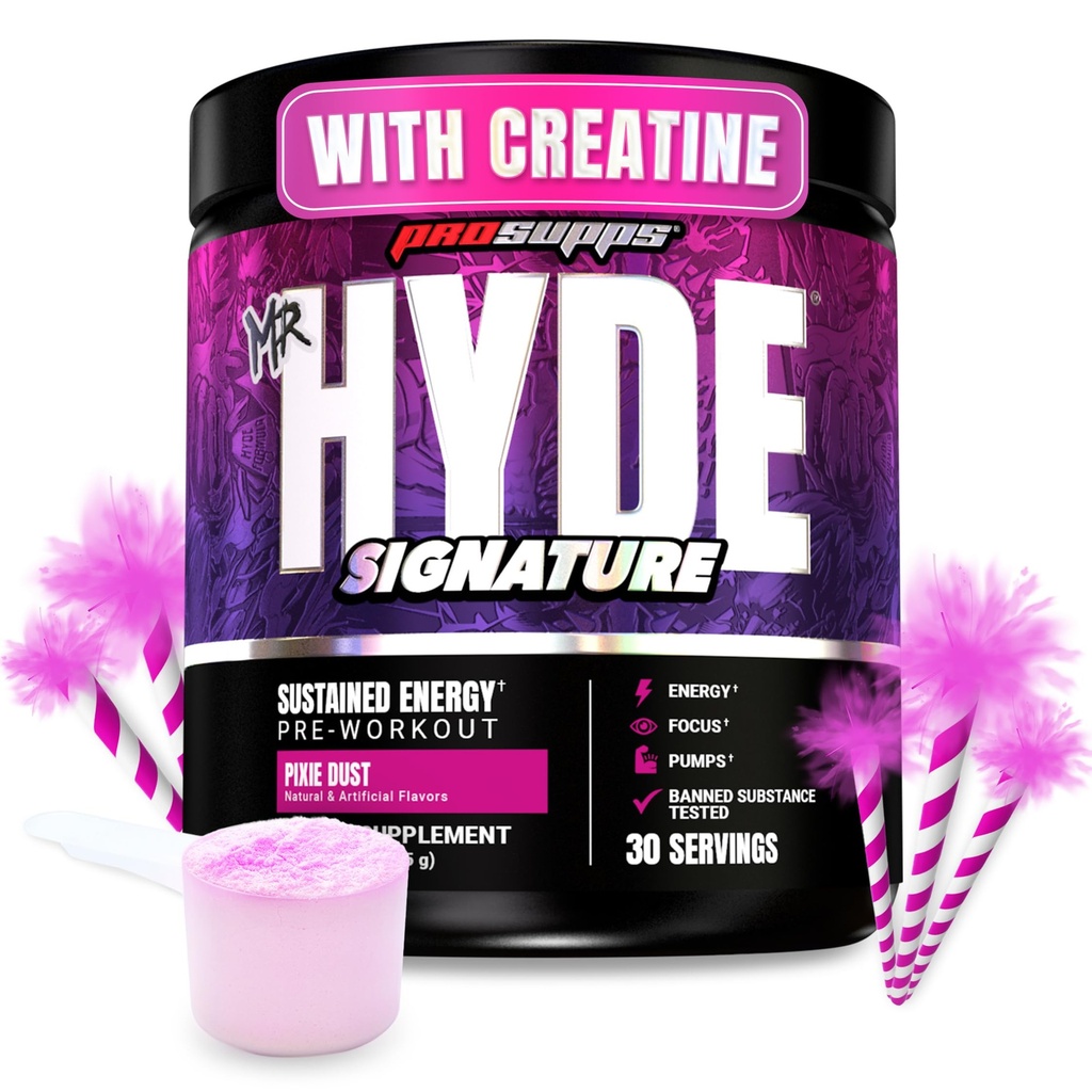 PROFUPS Mr. Hyde Signature Pre Workout Powder with Creatine, Beta Alanine & Caffeine - Performance, Energy & Endurance - Clean Fitness & Gym doplňky pro muže a ženy (Pixie Dust, 30 Služeb)