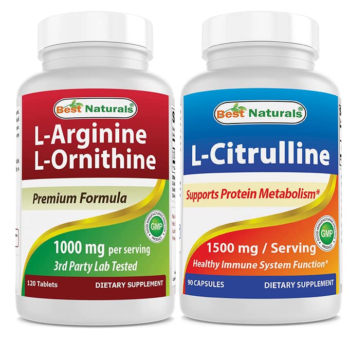 Nejlepší Naturals L- Arginine L- Ornithin - 1000mg & L- Citrulline 1500mg
