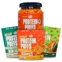 Twin Peaks Low Carb, Keto Friendly Protein Puffs, 3 sáčky Assored Flavor Puffs + 1 Jug Nacho sýr Flavor Puffs
