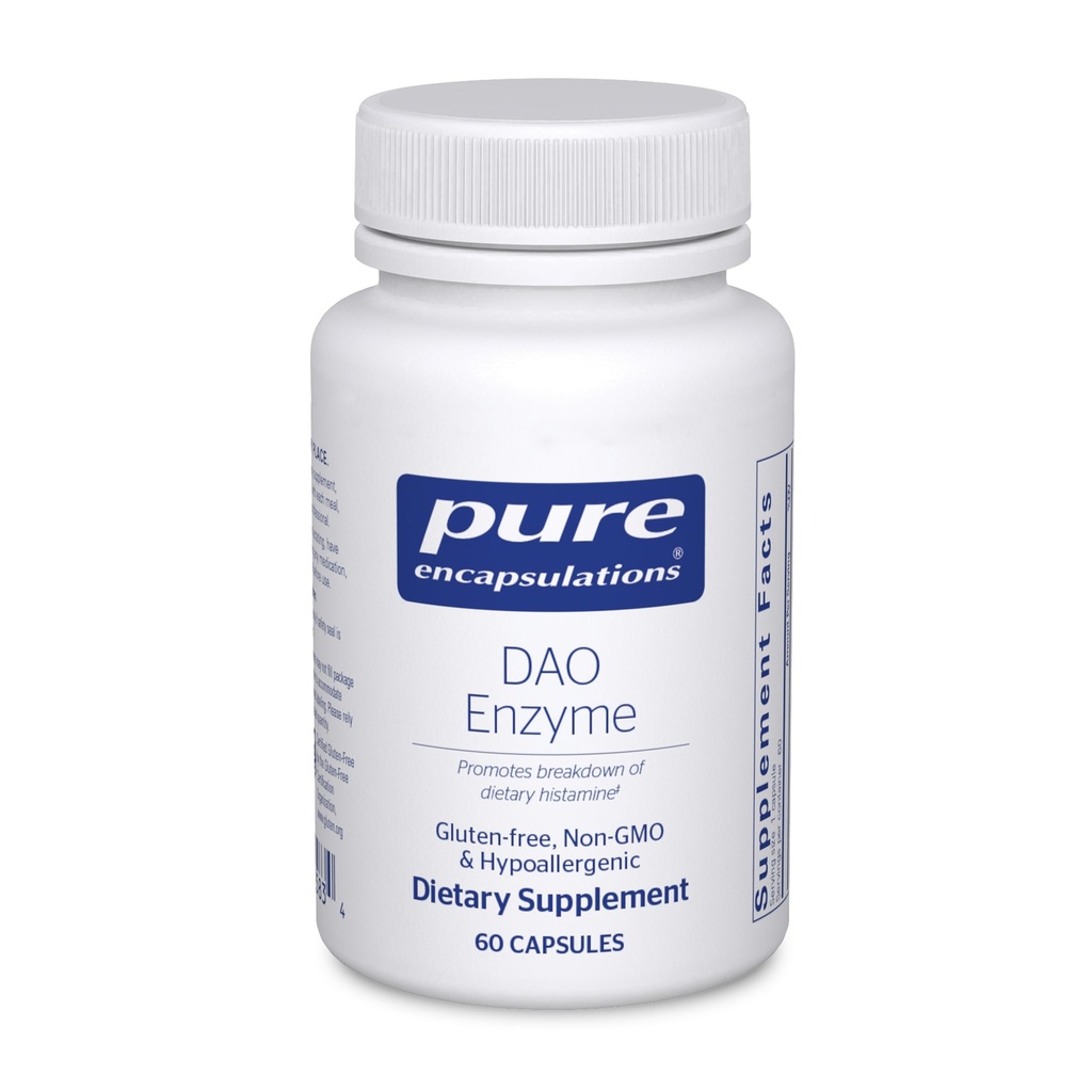 Čisté enkapsulations DAO Enzyme - Histamine Breakdown Digestion Supplement * - Ease Digestive Discomfort & Skin Sensitivity * - Alergen- Free Health Supplement - 60 Kapsle