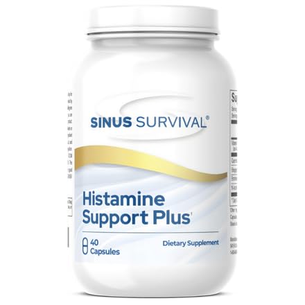 Histamine Support Plus Natural Histamine Block & Alergics Relief dodatek podporuje Sinus zdraví, imunitní rovnováhu & Non-Drowsy Histamine Regulation - 40 Count