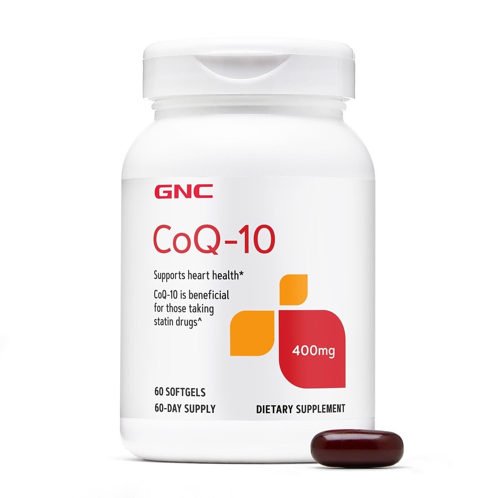 GNC CoQ-10 400mg - Heart Health & Cellular Energy Support Dietary Supplementary Supplementary - Antioxidant pro zdravý kardiovaskulární systém - Easy to Swallow Softgels - Gluten- Free - 60 Počet (60 Služeb)