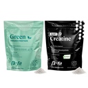 B- FIT B Vegan Protein + Just Creatin - Pea Protein Powder 600g - Rostlinný protein Shake - Creatin Monohydrát Powder - Creapure - 90 Servings - 450 g