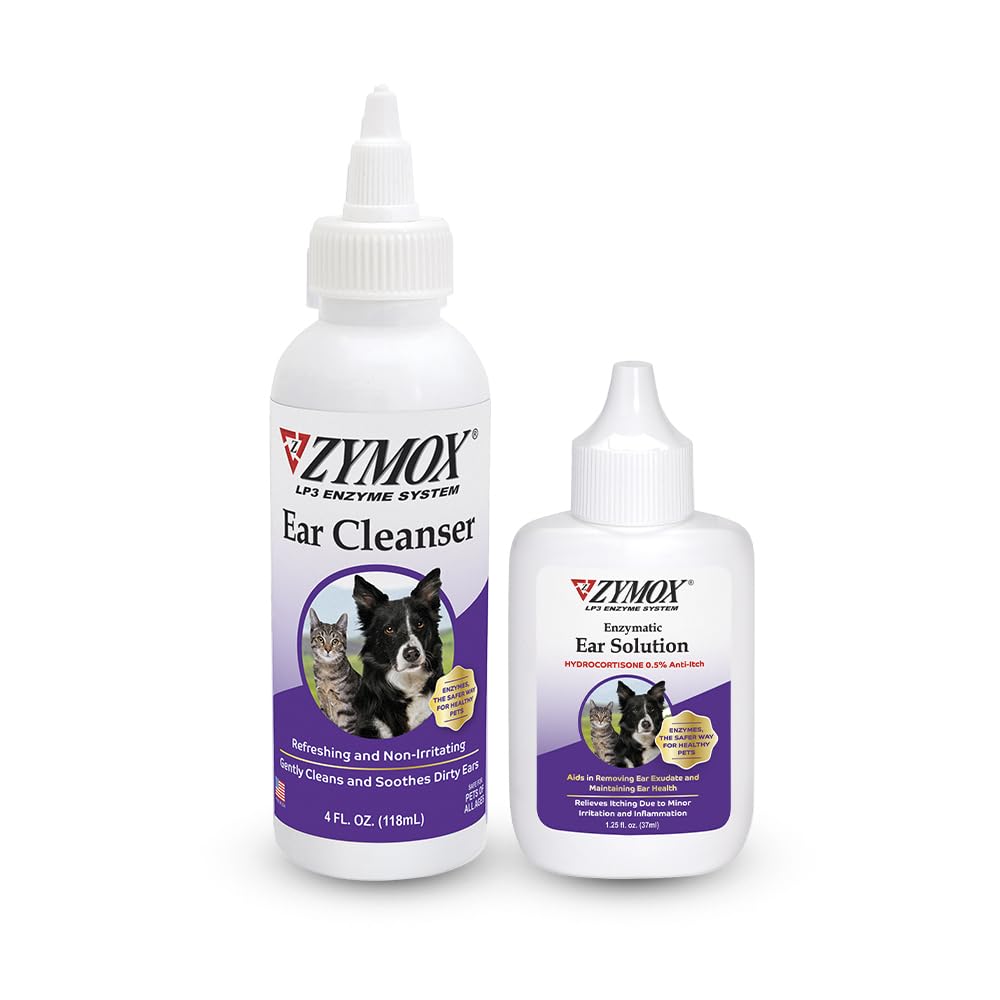 Pet King Brands ZYMOX Ušní roztok s 0, 5% hydrokortizon a Ušní Cleanser Bundle