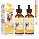 Kvasinková infekce Léčba psů, Psí Ucho Infekce Léčba, Svědění Ucho, Kůže a alergie Symptomy Relief- Reduces Zánět & Relieves Irritation, Dog Doping Kapky s Multivitamins Probiotika