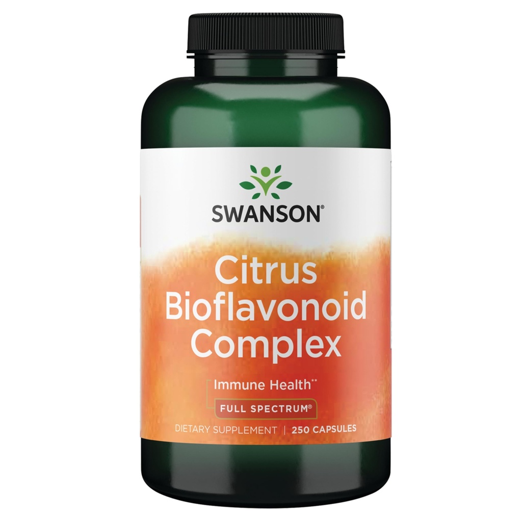 Swanson Full Spectrum Citrus Bioflavonoid Complex - AIDS Vitamin C Absorpce a Promotes imunitní zdraví - Standardizované na 50% hořké pomerančové bioflavonoidy - (250 Kapsle) 1 Balení