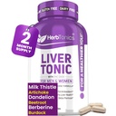 Herbtonika Vyčištění jater Detox & Opravy dodatek s Mlékem Thistle & Artichode 20-in-1 Játra Support Formule, Energie & Celkové zdraví