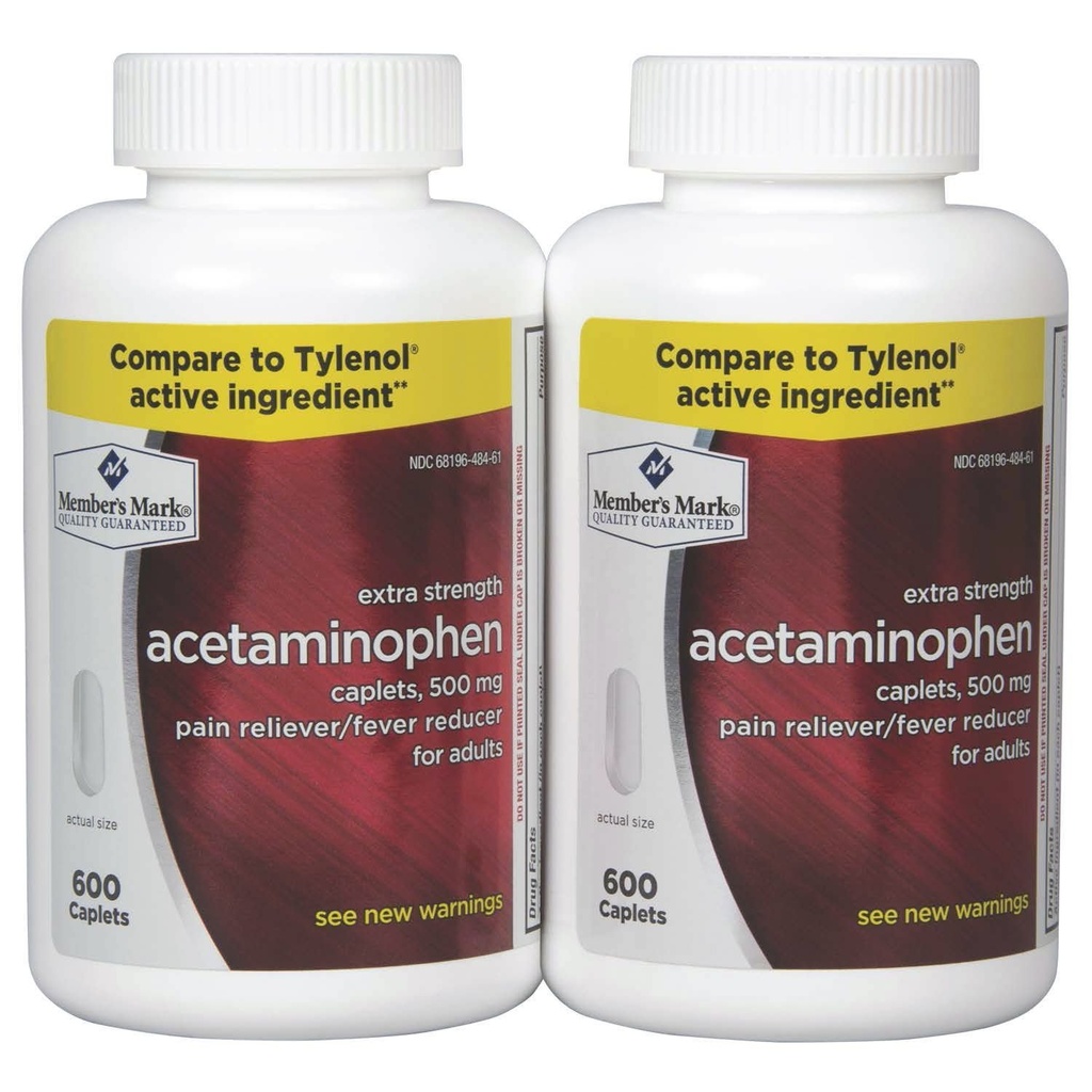 Členové Mark Acetaminophen, 1200 Caplets, Pain Reliever, 500 mg