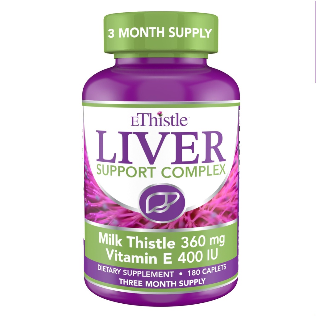 Jaterní wellness doplněk stravy, Mléko Thistle & Vitamin E Zdravotní vzorec jater, Kaplety 180 Počet