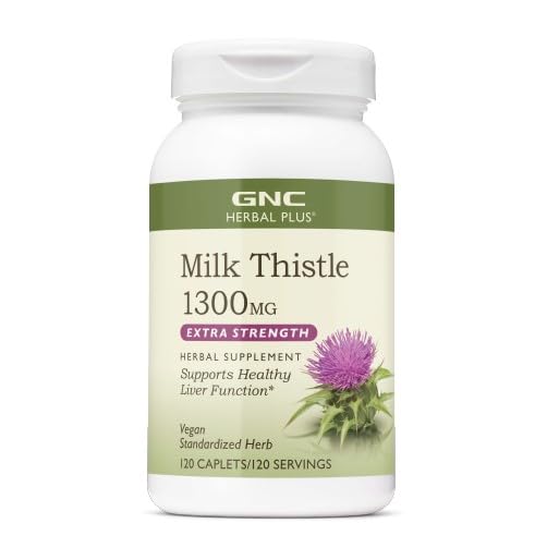 GNC Herbal Plus Mléko Thistle 1300mg, Extra síla, 120 kaplet
