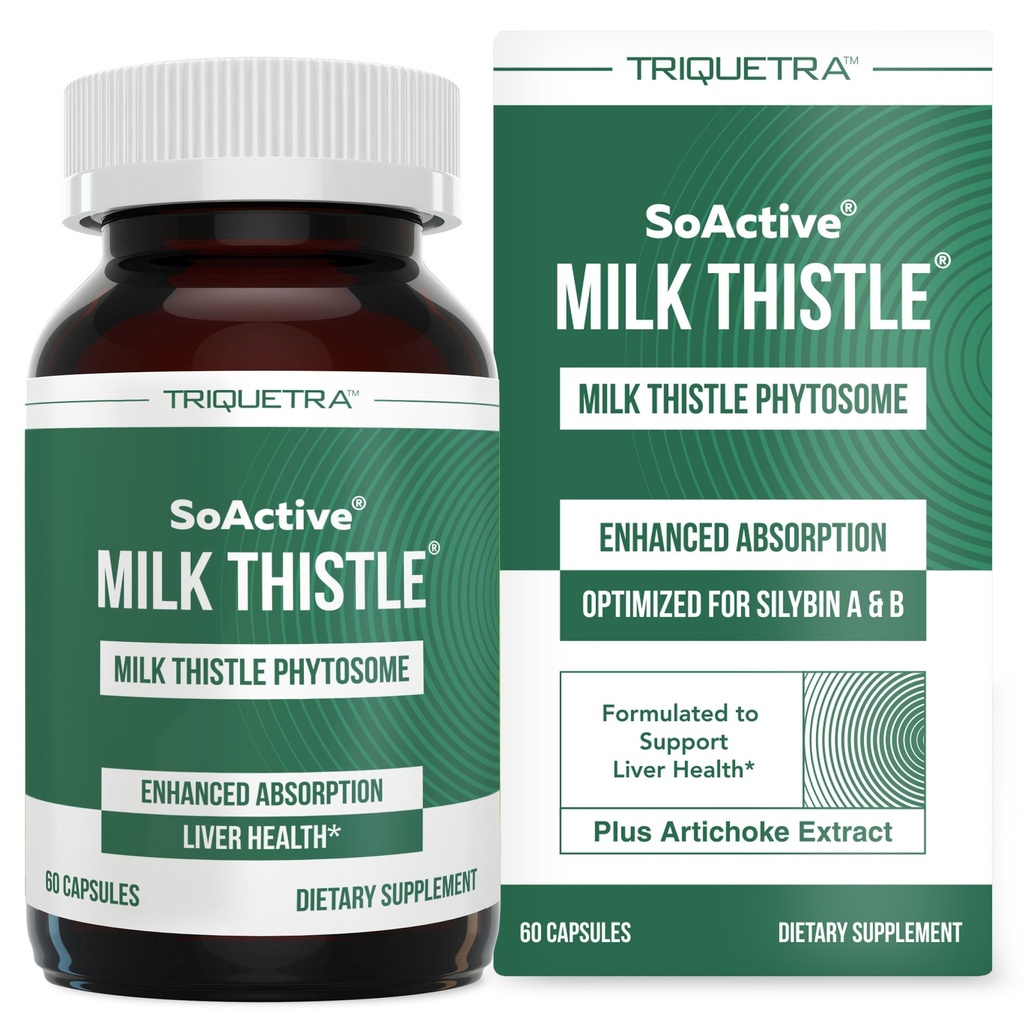SoActive ® Mléko Thistle: 10X Effective Mléko Thistle Phytosome, Optimalizováno pro esenciální bioaktivní Silybin A & B Plus Bilear ® Artigue Extract & Bile Enhancer - Podpora jater 124; 60 Služeb