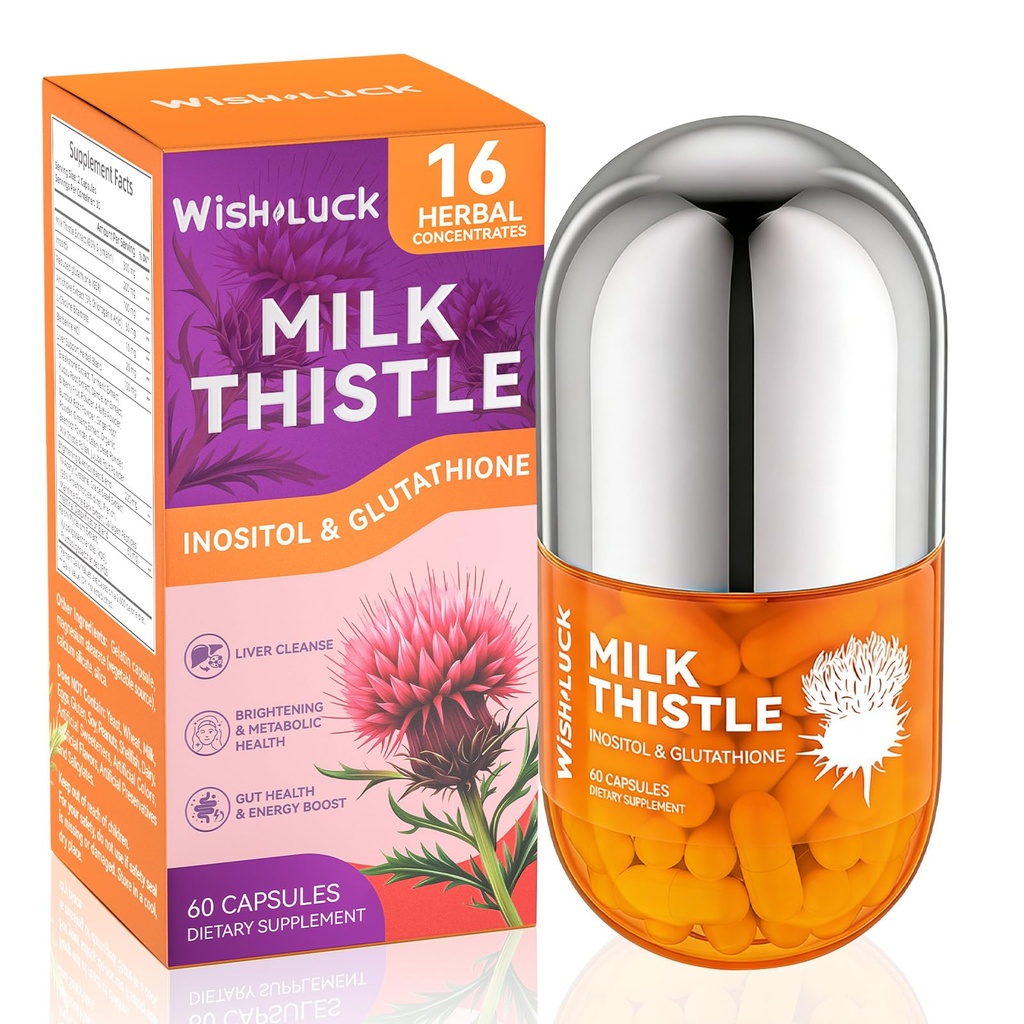 Vyčištění jater Detox pro ženy: Mléko Thistle s Pampeliška pro podporu jater, Inositol & Glutathione pro antioxidant Metabolické zdraví Non- GMO 60 Kapsle
