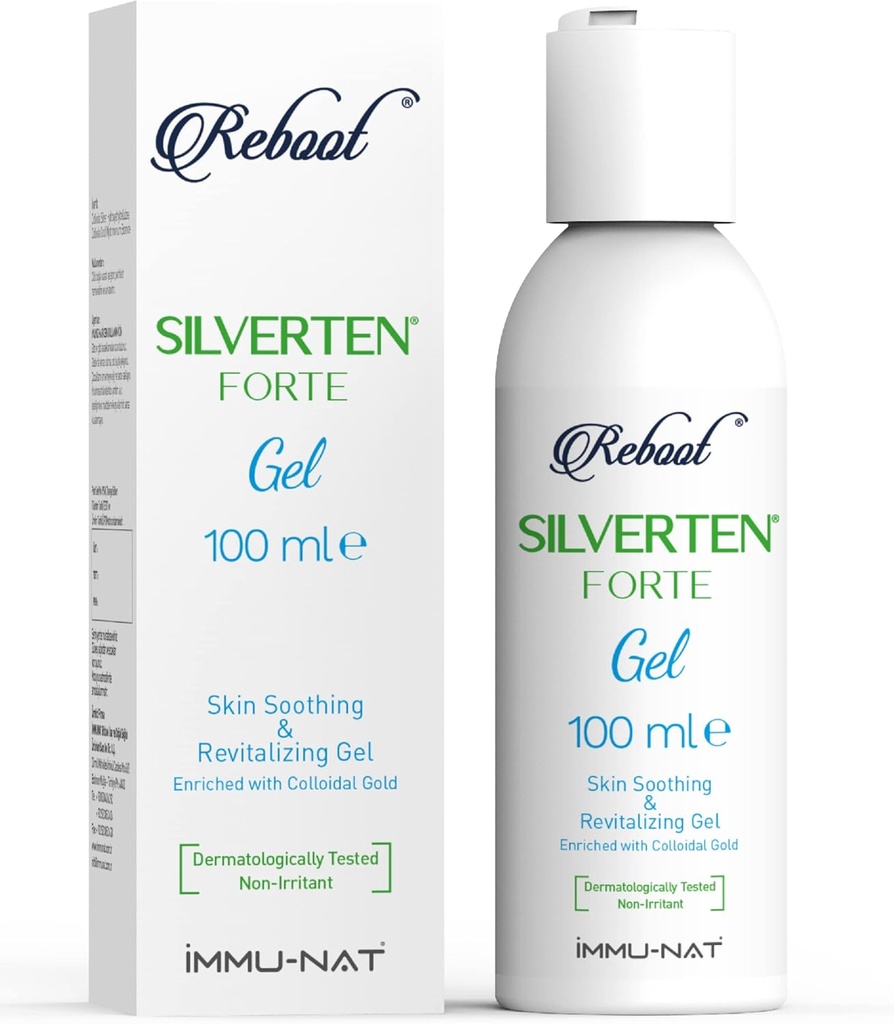 Reboot Silverten Forte - Antimikrobiální Silver Wound Care Gel - 3.4oz - Rychlá první pomoc pro Burns, Svědění a Jizvy - Chlazení, mýdlo a revitalizace - Bezpečné pro děti a zvířata