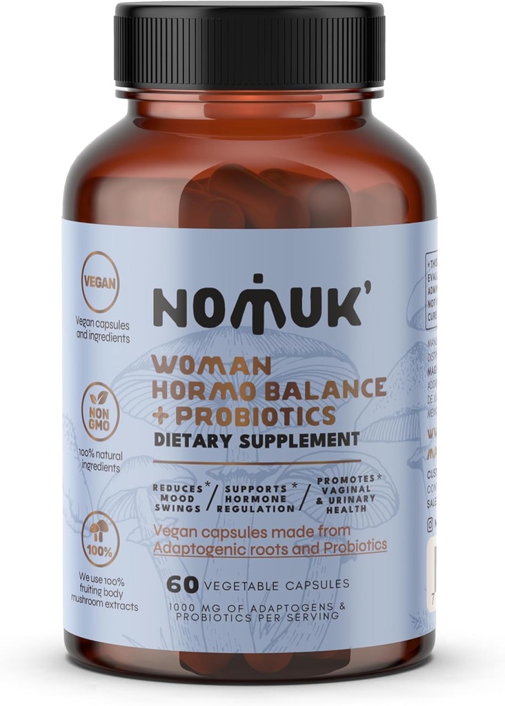 Hormo Balance + probiotika pro ženy, Dietní dodatek s Shatavari root, Maca Schisandra & Ginseng Extract, probiotika pro stravovací, imunitní zdraví 60 Kapsle