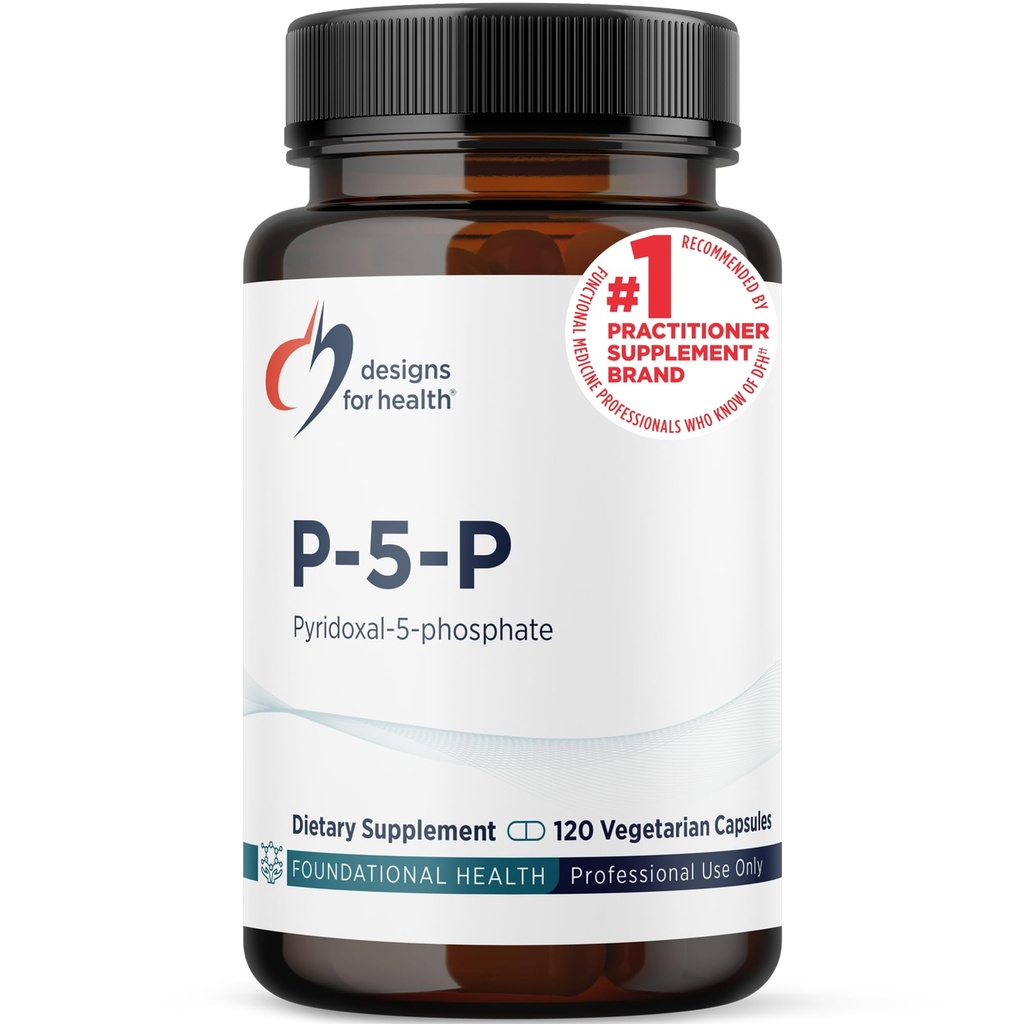 Design pro zdraví P-5-P - 50mg vitaminu B6 (P5P Pyridoxal-5-fosfát) Dodatek - Non- GMO, Vegan B-6 (120 Kapsle)