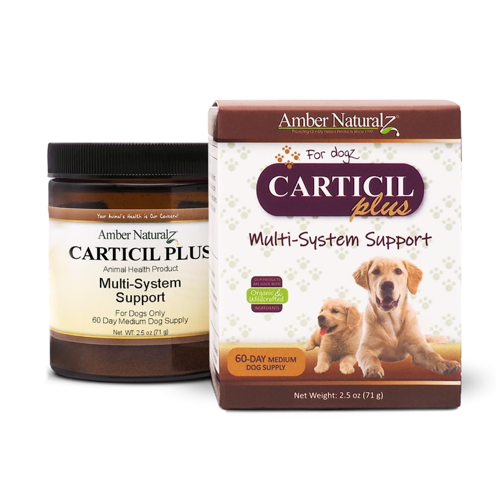 Amber NaturalZ Carticil Plus Bylinný dodatek pro psy cr124; Multi- System Support for Joint, Digestive, and Imunitary Health Cr124; Přírodní pomoc pro celkové wellness a vitality cr124; 60- Day Medium Dog Supply